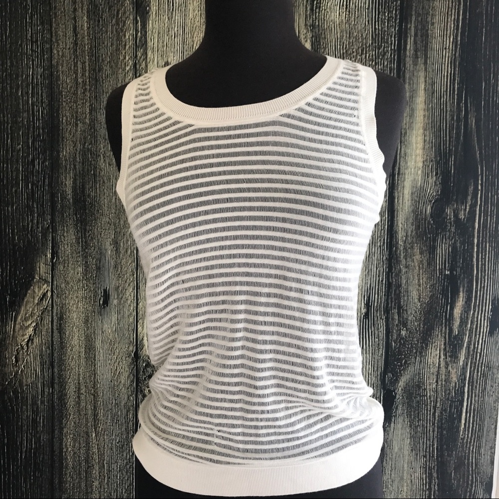 All Saints White Knit Tank Top